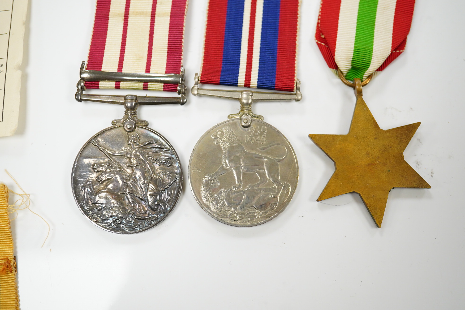 A WW2 Naval General Service Medal group of 6 with Palestine 1936-39 clasp to SSX.15520 H.Simons. A.B. R.N.